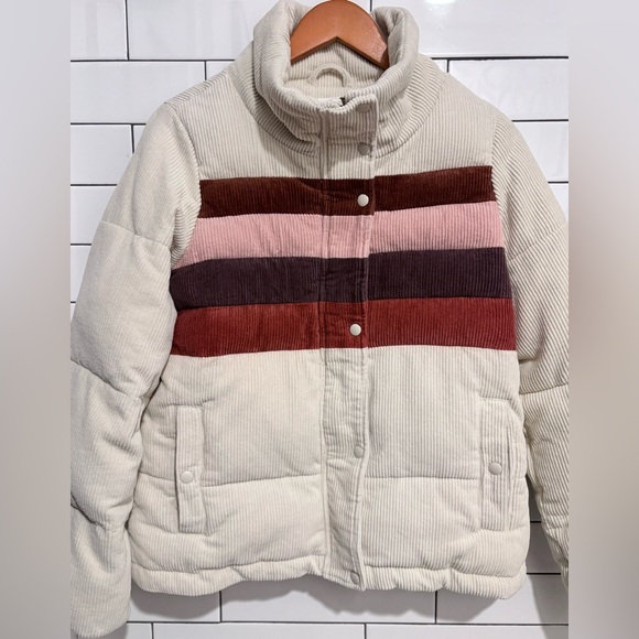 Jackets & Blazers - Bohme Colorblock Striped Puffer Corduroy Jacket